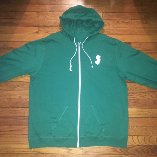 GSC GREEN (LIGHT-WEIGHT) ZIPUP HOODIE (WHITE LOGO)