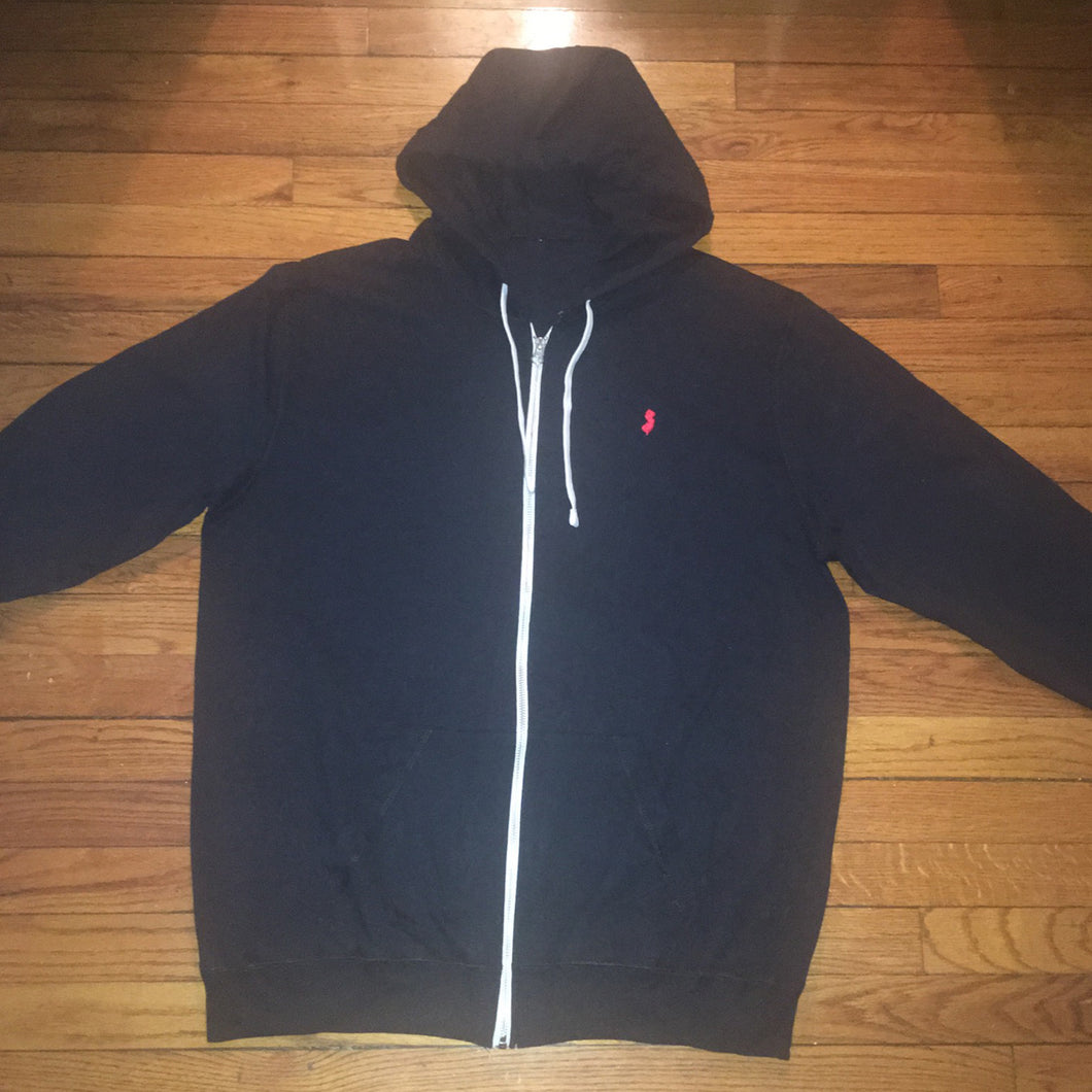 GSC BLACK ( LIGHTWEIGHT) ZIPUP HOODIE (SMALL RED LOGO)