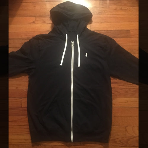 GSC BLACK (LIGHT-WEIGHT) ZIPUP HOODIE (SMALL WHITE LOGO)