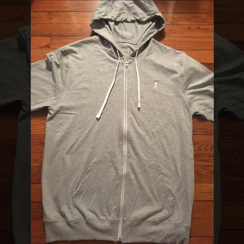 GSC GREY (LIGHT-WEIGHT) ZIPUP HOODIE (SMALL WHITE LOGO)