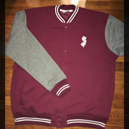 GSC BURGUNDY/GREY 2 TONE FALL UNIVERSITY JACKET (WHITE LOGO)