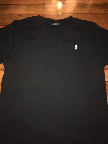 GSC BLACK V NECK LOGO TEE